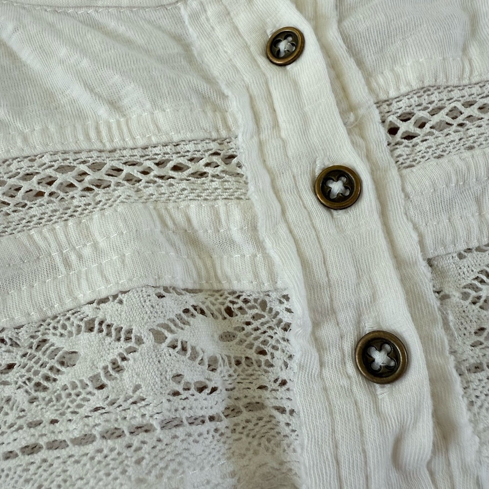 Anthropologie Pilcro White Lace Boxy Top Women M Boho Cottagecore Cotton $98 - Picture 7 of 10